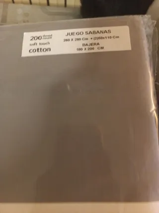 Set di lenzuola grigi in cotone