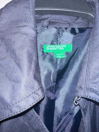 Gabardina Benetton Azul Talla 42