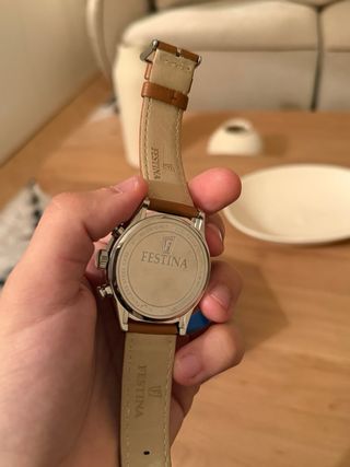 Reloj Festina Caja Azul Correa Marrón y Plata