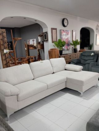 Sofá Cama Chaise Longue Beige