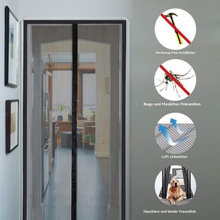 Sekey Mosquitera magnética para puerta sin necesid