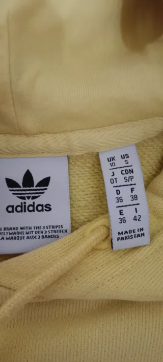 Sudadera Adidas Amarilla Logo Grande
