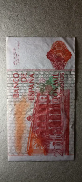 2000 Pesetas 1980 sin serie