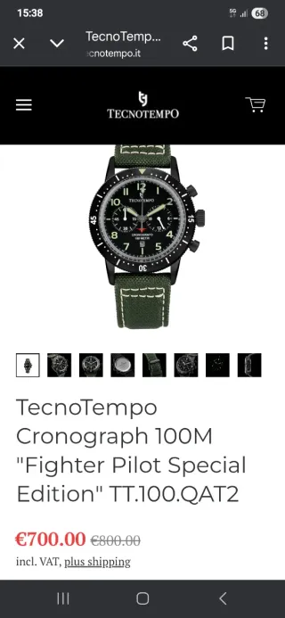 Reloj Tecnotempo Fighter Pilot Edición Especial