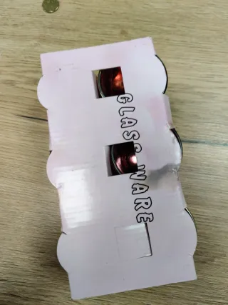 6 Bicchieri Decorati in Oro e Rosso