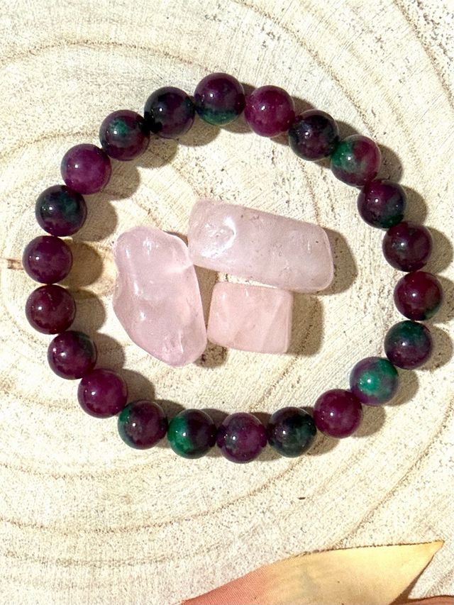 Pulsera de Rubí y Zoisita de Piedras Naturales