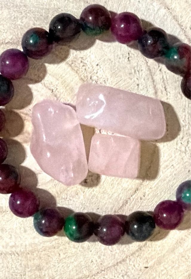 Pulsera de Rubí y Zoisita de Piedras Naturales