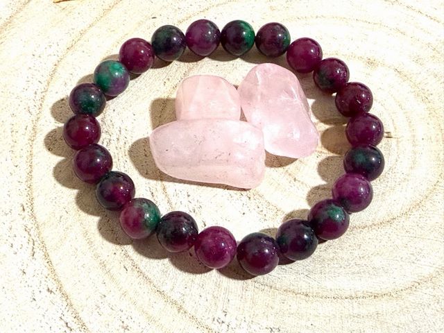 Pulsera de Rubí y Zoisita de Piedras Naturales