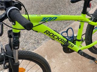 Bicicleta Decathlon verde fluo
