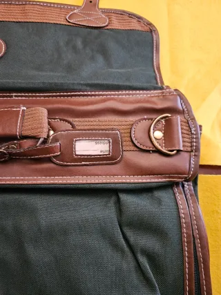 Borsone trapuntato marrone e verde