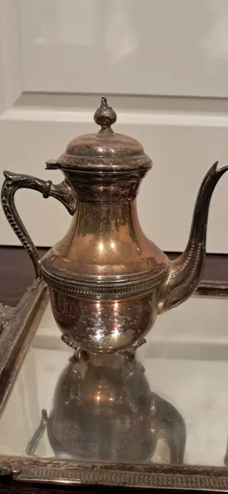 Antiguo Juego de té de alpaca varias piezas