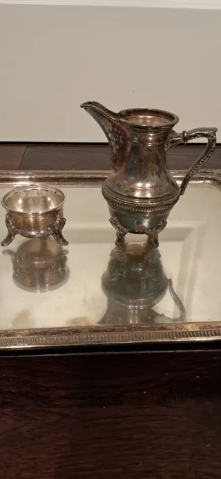 Antiguo Juego de té de alpaca varias piezas