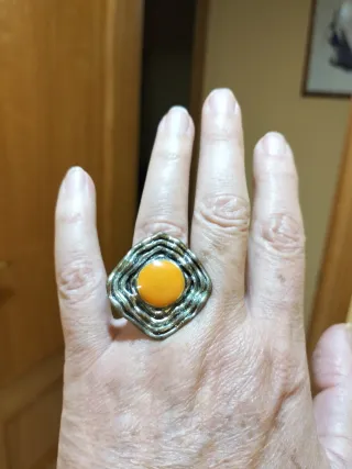 2 Anillos grandes Plateados Bisutería Ajustables