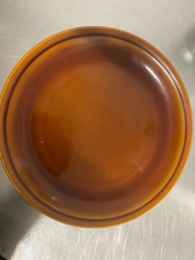 Lote Cerámica Estilo Rustico Marrón y Dorado