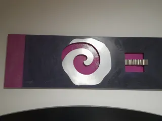 Cuadro Decorativo Habitación rosa y Plateado