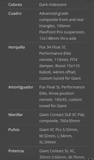 Bicicleta Giant Anthem. Septiembre 2025. 500 kms