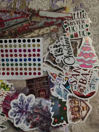 Set 250 Christmas stickers mix holographic bollini