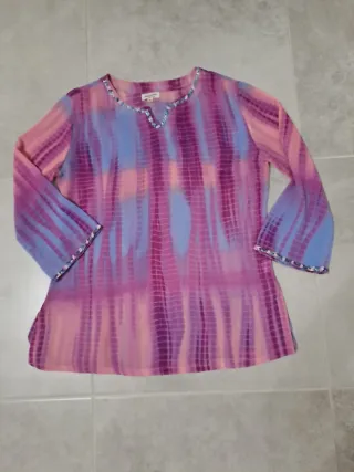 Maglietta manica 3/4 con perline