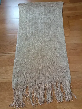 Pañuelo dorado viscosa con flecos