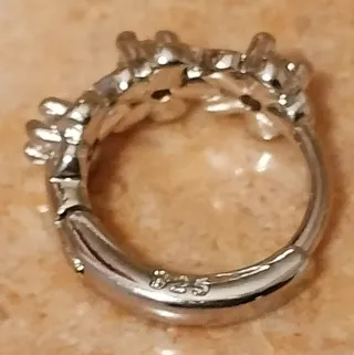 Pendientes Aro Plata S925 Flores con circonitas