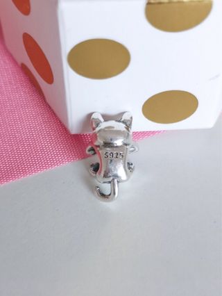 2 CHARM HUELLA PERRO GATO ROSA PARA PANDORA CAJA