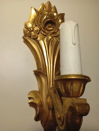 Applique vintage in legno Pan d'Oro