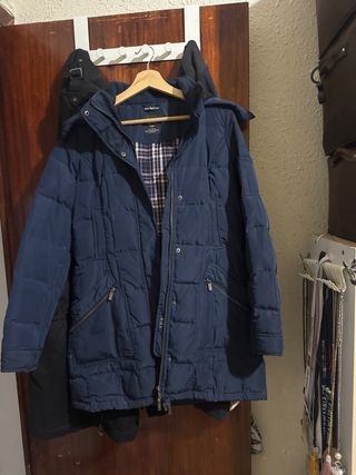 Abrigo largo azul Zara