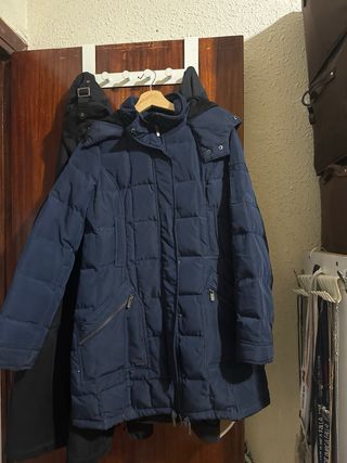 Abrigo largo azul Zara