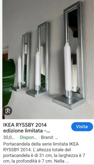 Coppia porta candela specchio parete