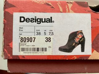 Botines Desigual Ante Negros Talla 38