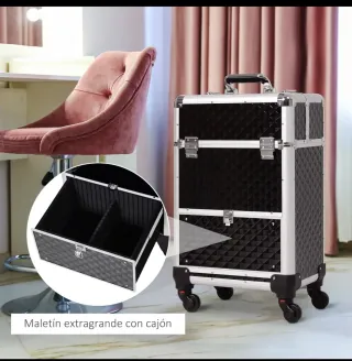 Maletín de maquillaje con ruedas