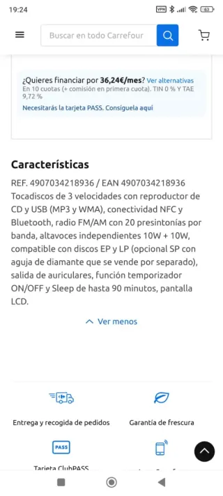 Tocadiscos TEAC MC-D800 con CD y Bluetooth.