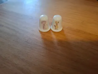 2 Dedales Diseño Sara Kay Porcelana Vintage