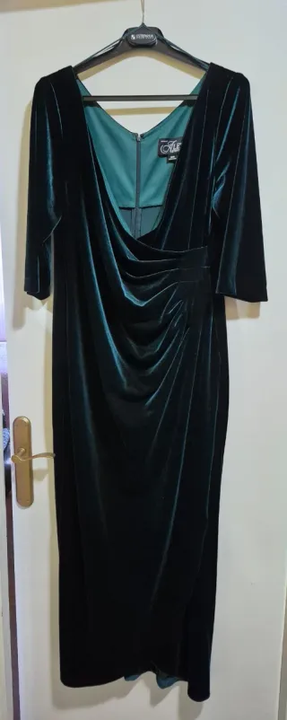 Vestido largo terciopelo verde
