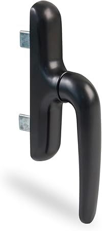 Amig - Manilla para Ventanas Practicables, Abatibles o Batientes con Base de Aluminio y Cubierta de PVC en Color Negro con Atorn