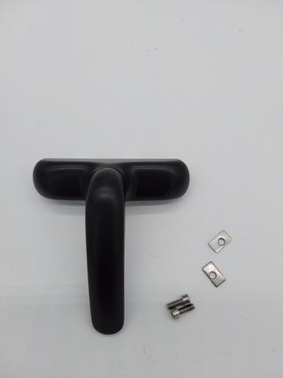 Amig - Manilla para Ventanas Practicables, Abatibles o Batientes con Base de Aluminio y Cubierta de PVC en Color Negro con Atorn