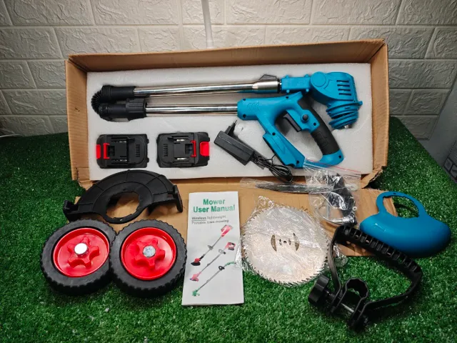 Desbrozadora Eléctrica con Ruedas y 2 Baterías