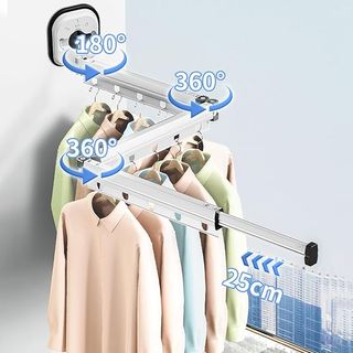 Tendedero retráctil, perchero de pared con ventosa, plegable, con gancho y toallero