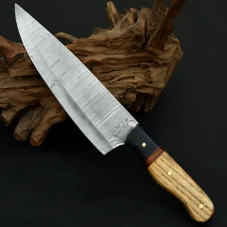 Coltello Chef Acciaio Damasco Forgiato