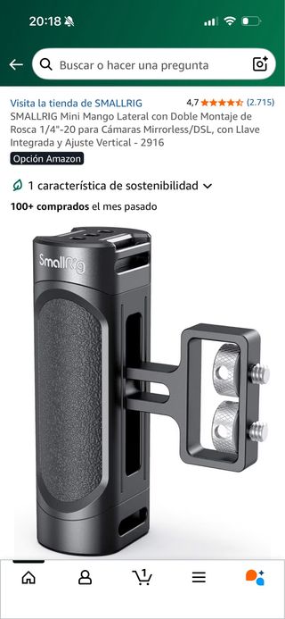 Mango Lateral SMALLRIG 1/4-20 para Cámaras