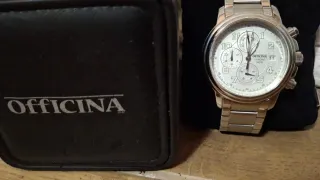 Orologio Officina Cronografo Argento Bianco