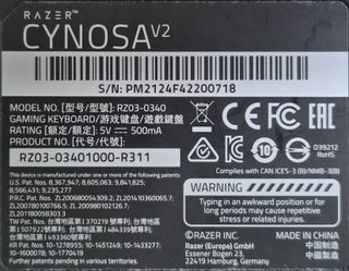 Teclado Gaming Razer Cynosa V2 RGB