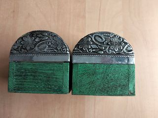 Lote 2 Cajas Baúl Madera y Metal