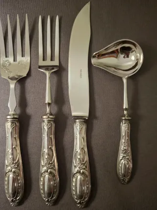 Set di posate da portata in argento 800