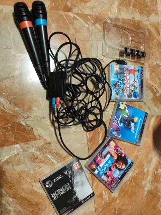 Micrófonos PS3 + 3 Juegos