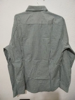Camisa H&M Slim Fit Cuadros Verde Talla M