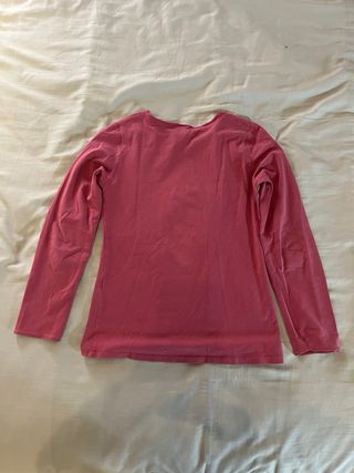 Camiseta rosa manga larga fina