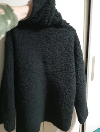 Abrigo reversible negro y beige Talla L