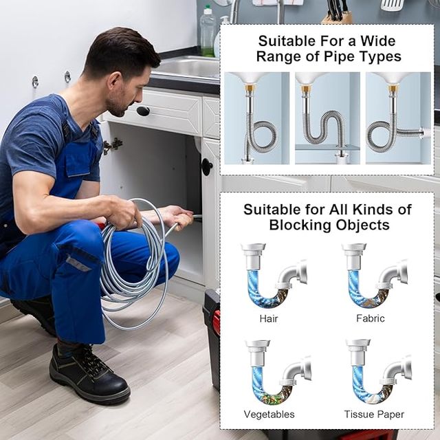 Detergente per scarichi a spirale da 5 m x 6 mm