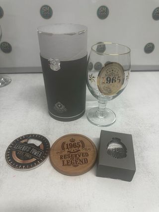 Regalo 1965: Bicchiere da Birra, Portachiavi, Apribottiglie